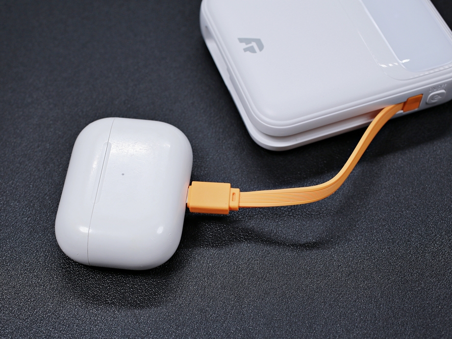 Charging an iPhone with the built-in cable