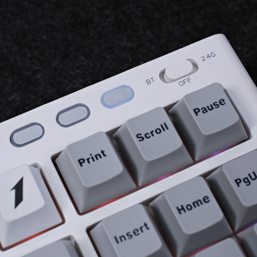 White housing with gray keycaps