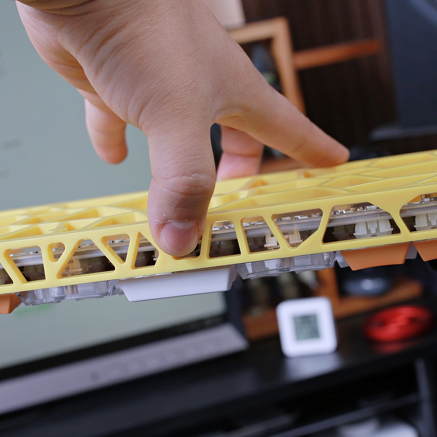 PCB fitted securely into Holy60 keyboard case