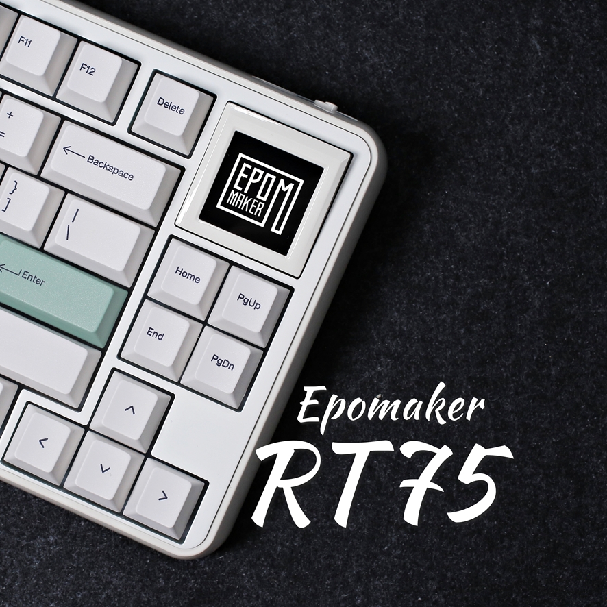 Epomaker RT75 keyboard featuring top right display screen