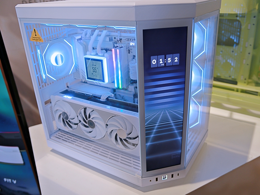 Custom PC build featured on display desk