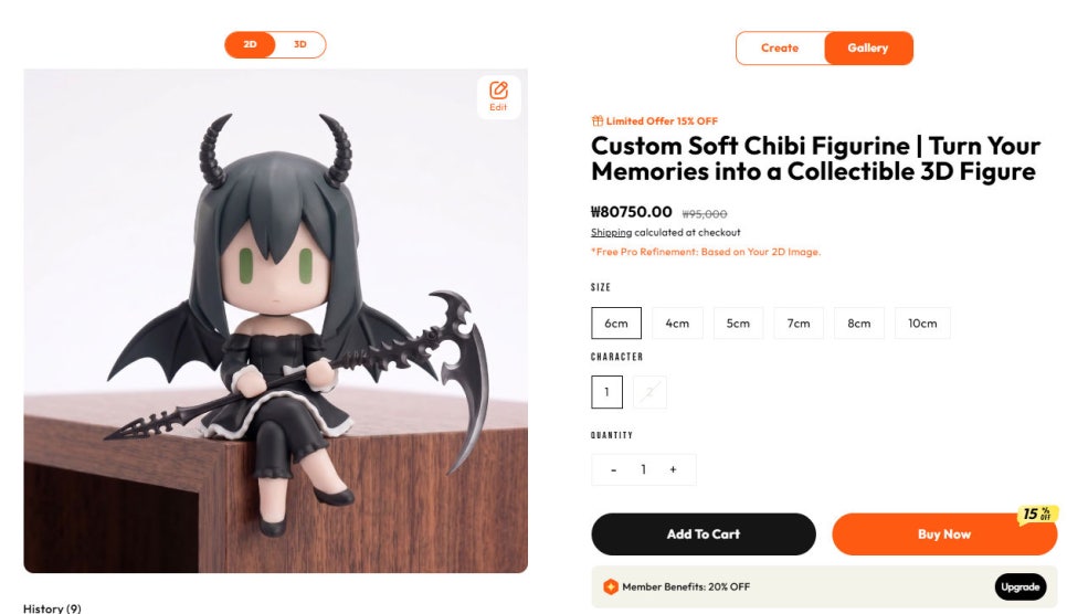 Uploading reference image for JuJuBit 3D custom figure creation