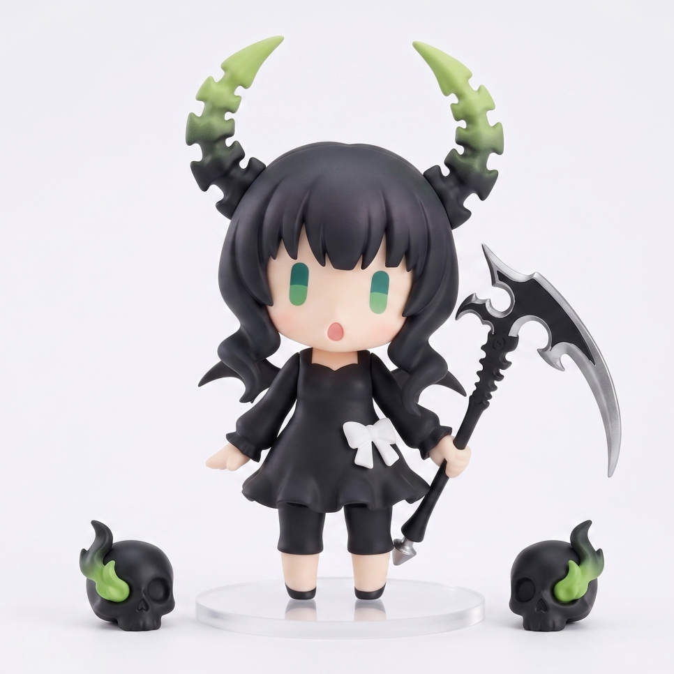Custom Dead Master chibi figure on desk setup