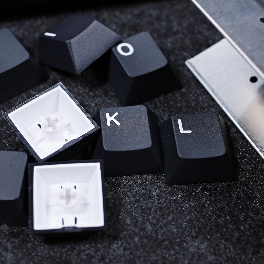 Close up of keycap legends and texture
