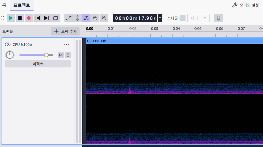 Audio frequency analysis chart comparing ambient noise levels